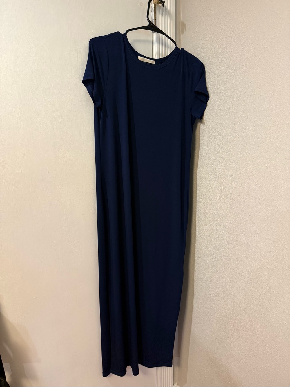 Women's Navy MK Short-Sleeve Maxi Dress